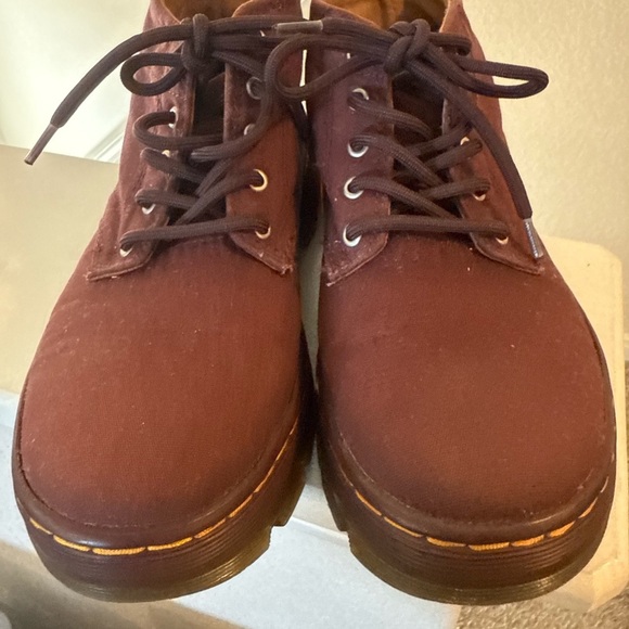 Dr. Martens Maroon Canvas Chukka Boots Size Woman’s 7 / Mens 6 - Picture 4 of 5